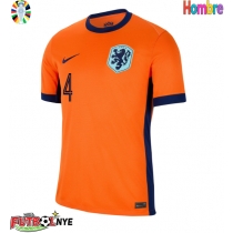 Camiseta Países Bajos Virgil van Dijk #4 Primera Equipación Eurocopa 2024 manga corta